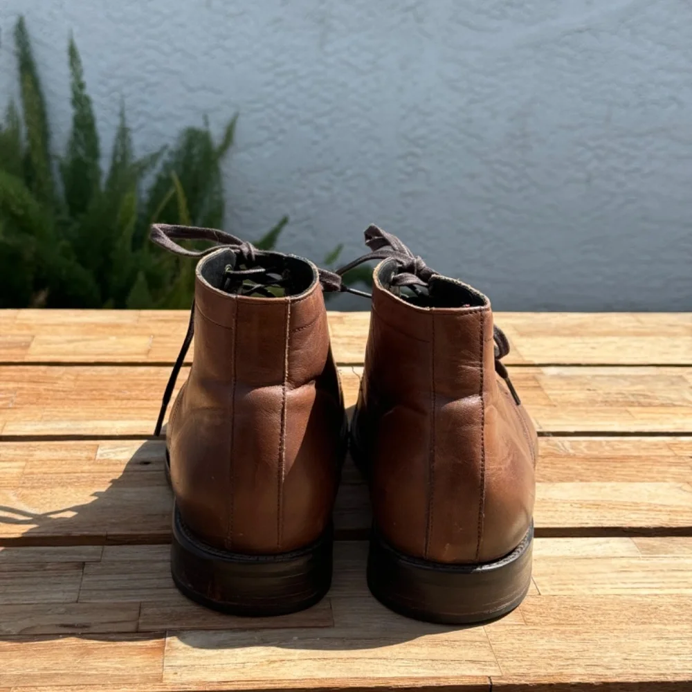 Thursday Boot Company Brown Leather Cap-Toe Lace-Up Boots